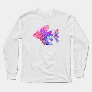 Colorful Tribal Fish Tattoo Long Sleeve T-Shirt